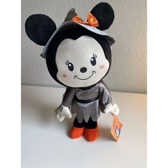 DISNEY Minnie Mouse Halloween Greeter Witch Hat Costume Plush NEW - Picture 1 of 11